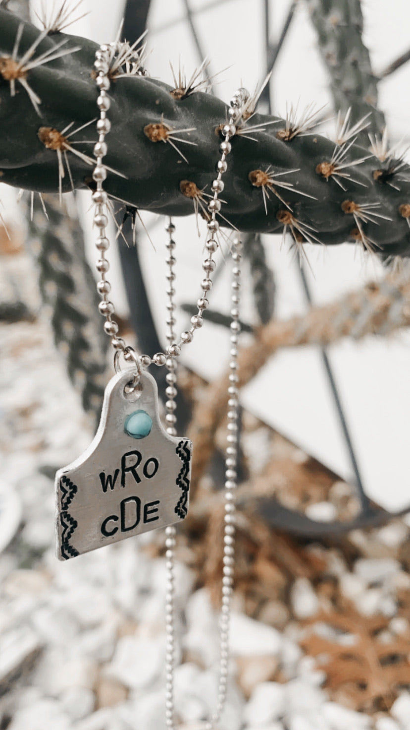 Custom {Small} Ear Tag Necklace