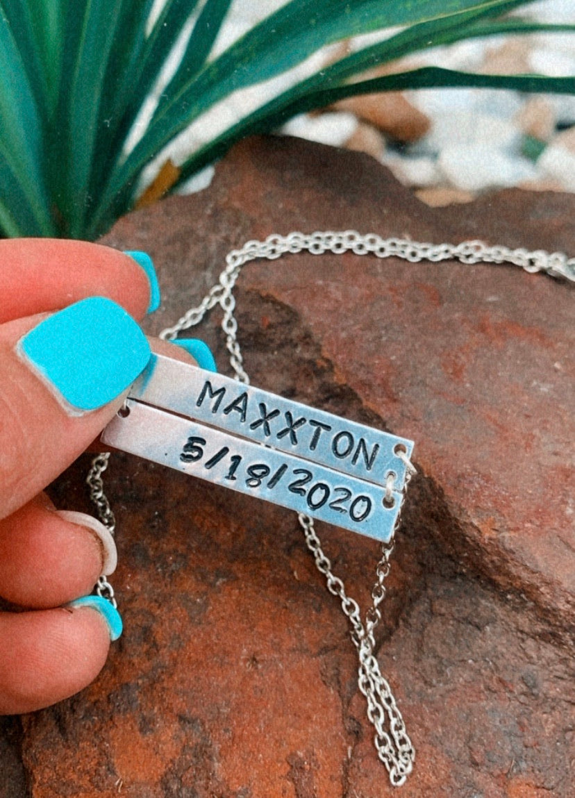Custom Horizontal Bar Necklace