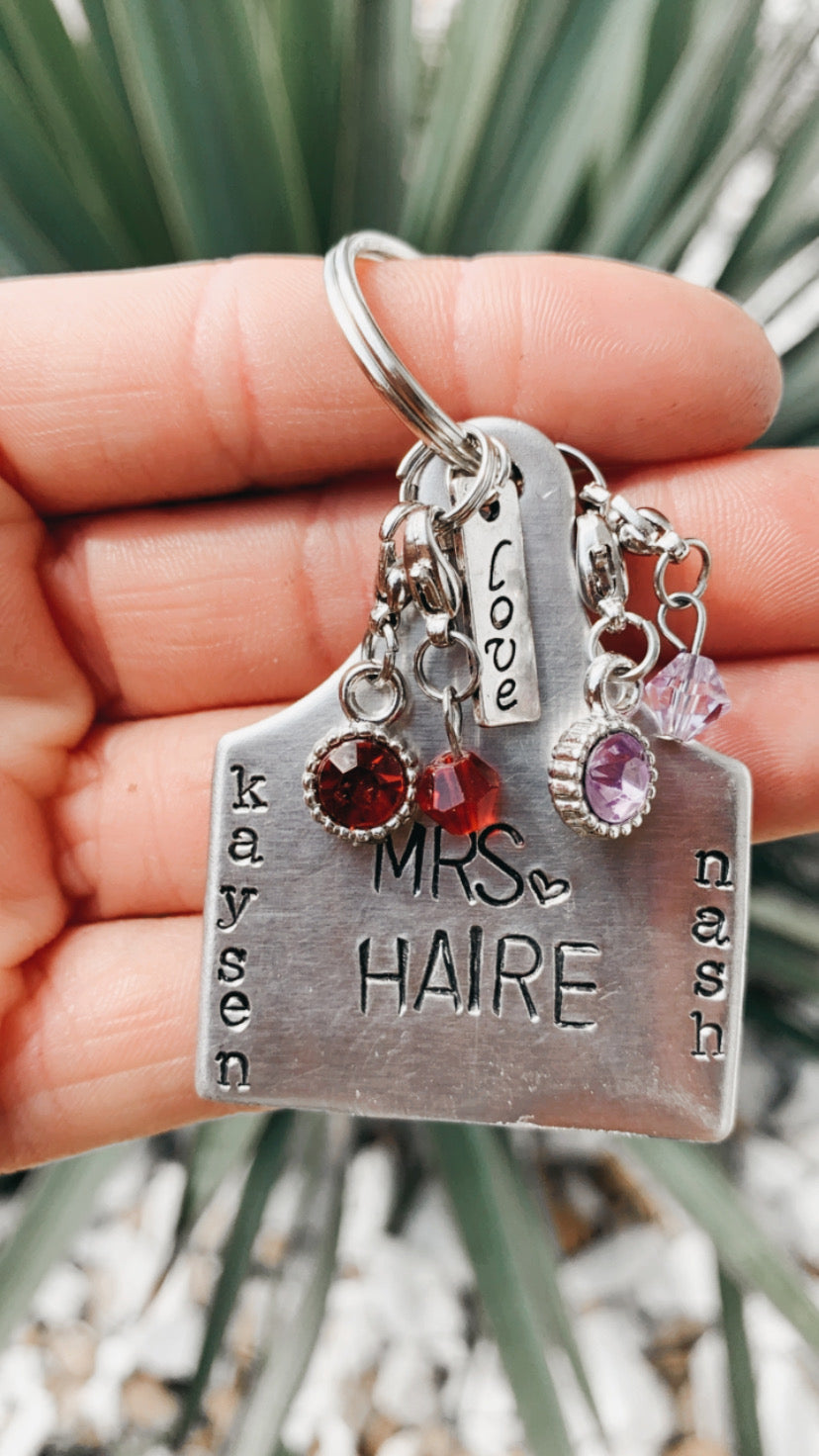 Custom Ear Tag Keychains