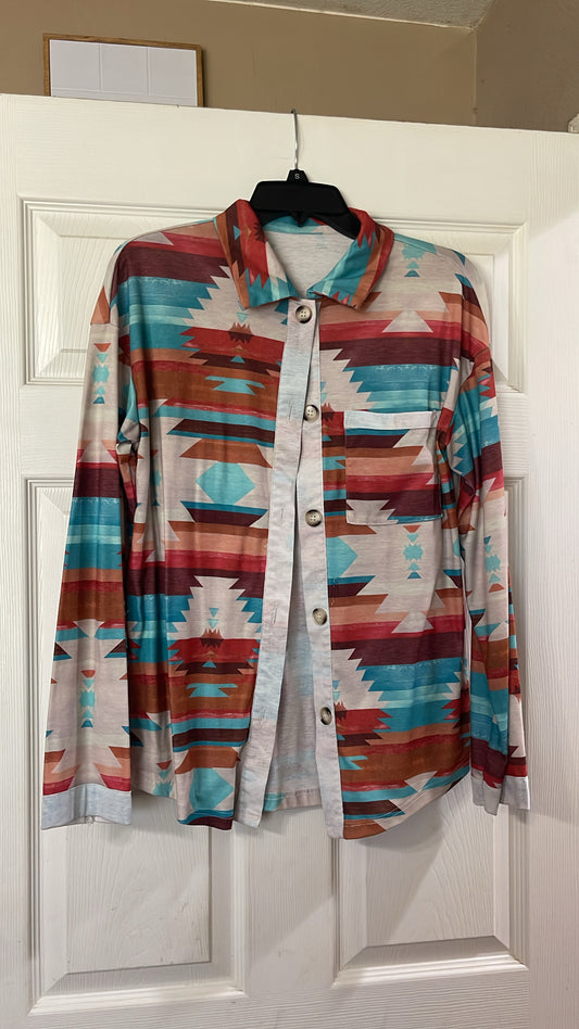 Aztec Button Up