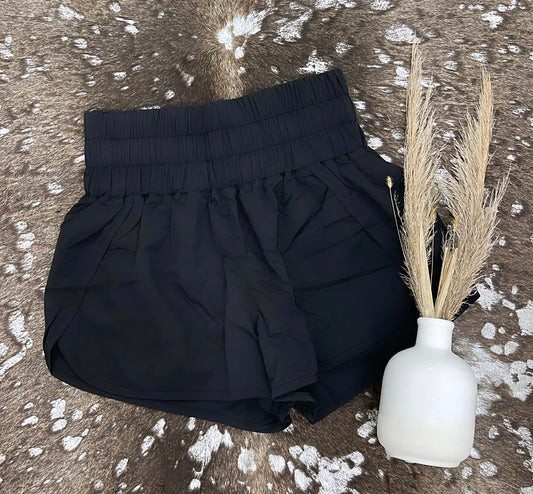 {Black} Windbreaker Shorts