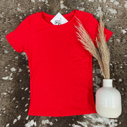 {Red} Pocket Tee