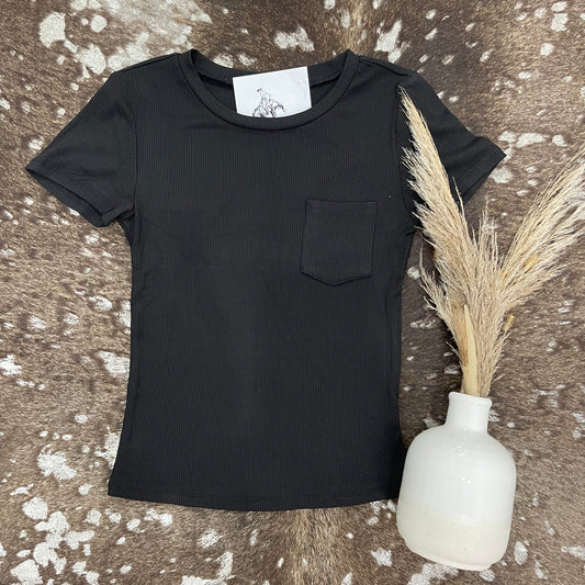 {Black} Pocket Tee